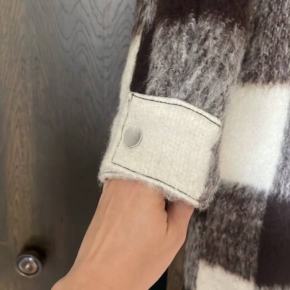 Abercrombie and Fitch Winterized Wool-Blend Shirt Jacket dark brown plaid size S - Picture 3 of 7